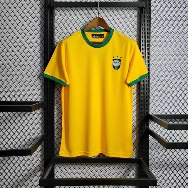Camisa Brasil 1970 Retrô Home - Amarelo
